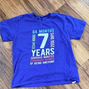 7th birthday Blue Kids Shirt with Fun Print
